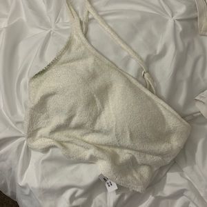 Gilly hicks one shoulder white bra top